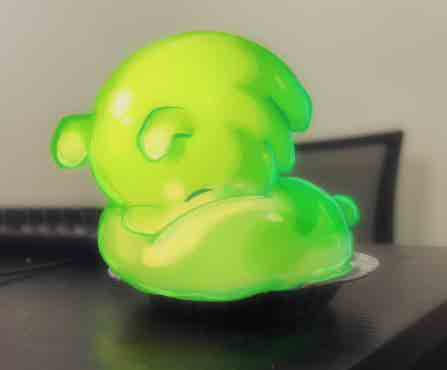 Green Doopadoo Sleeping In a Pie Dish